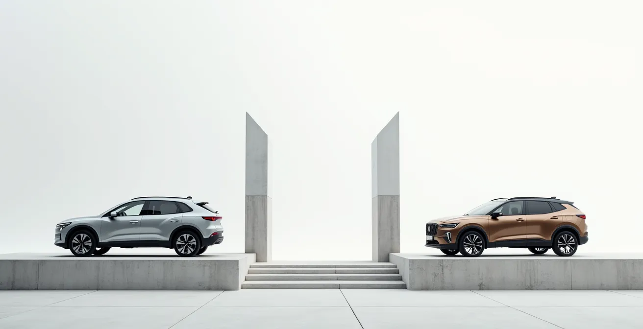 Évolution de la valeur résiduelle hybride et diesel sur 8 ans